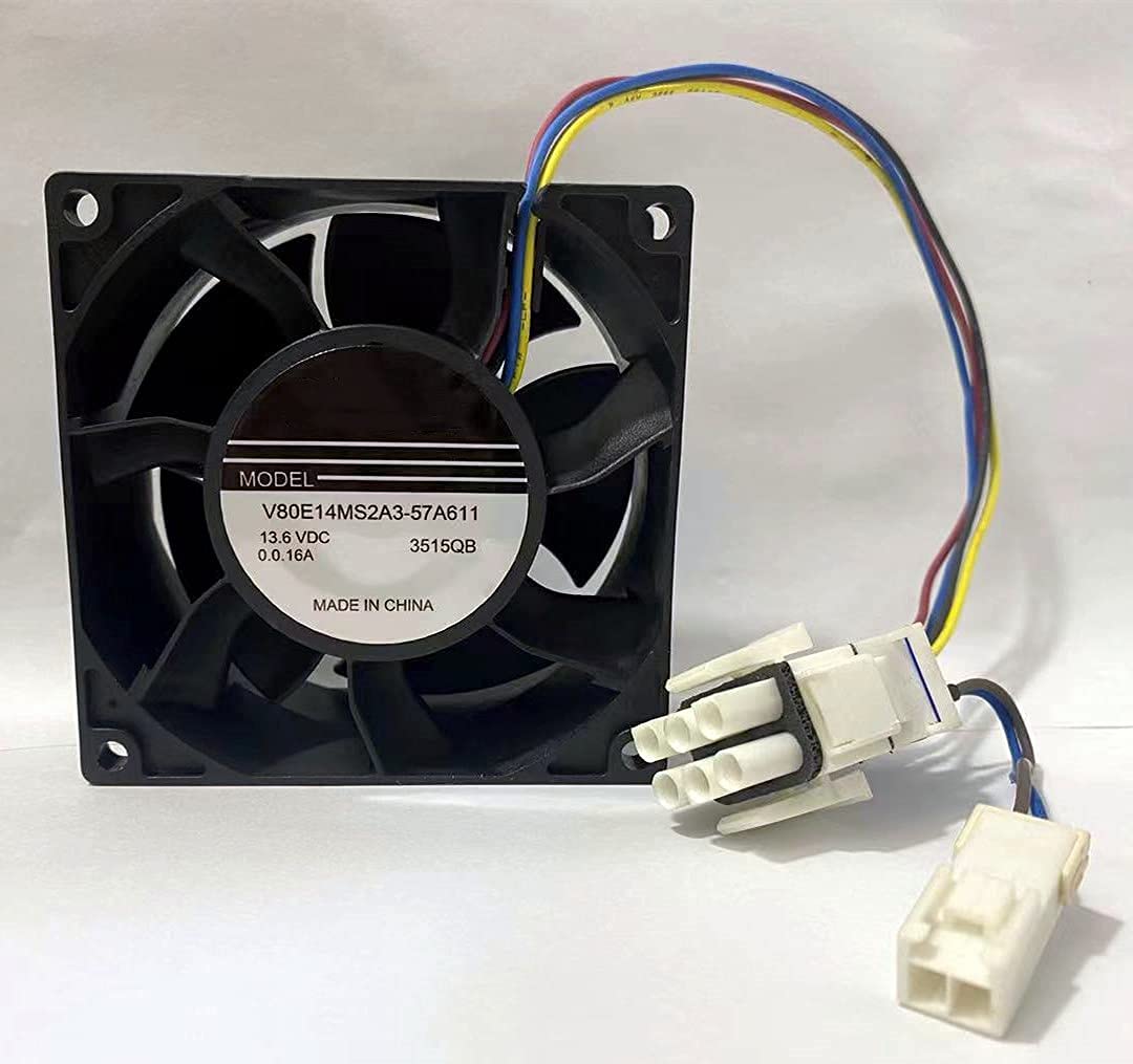 V80E14MS2A3-57A611 Refrigerator Evaporator Fan Motor 13.6V 0.16A Replacement Part - Compatible with Samsung, LG, GE Refrigerators for Smooth Cooling Performance