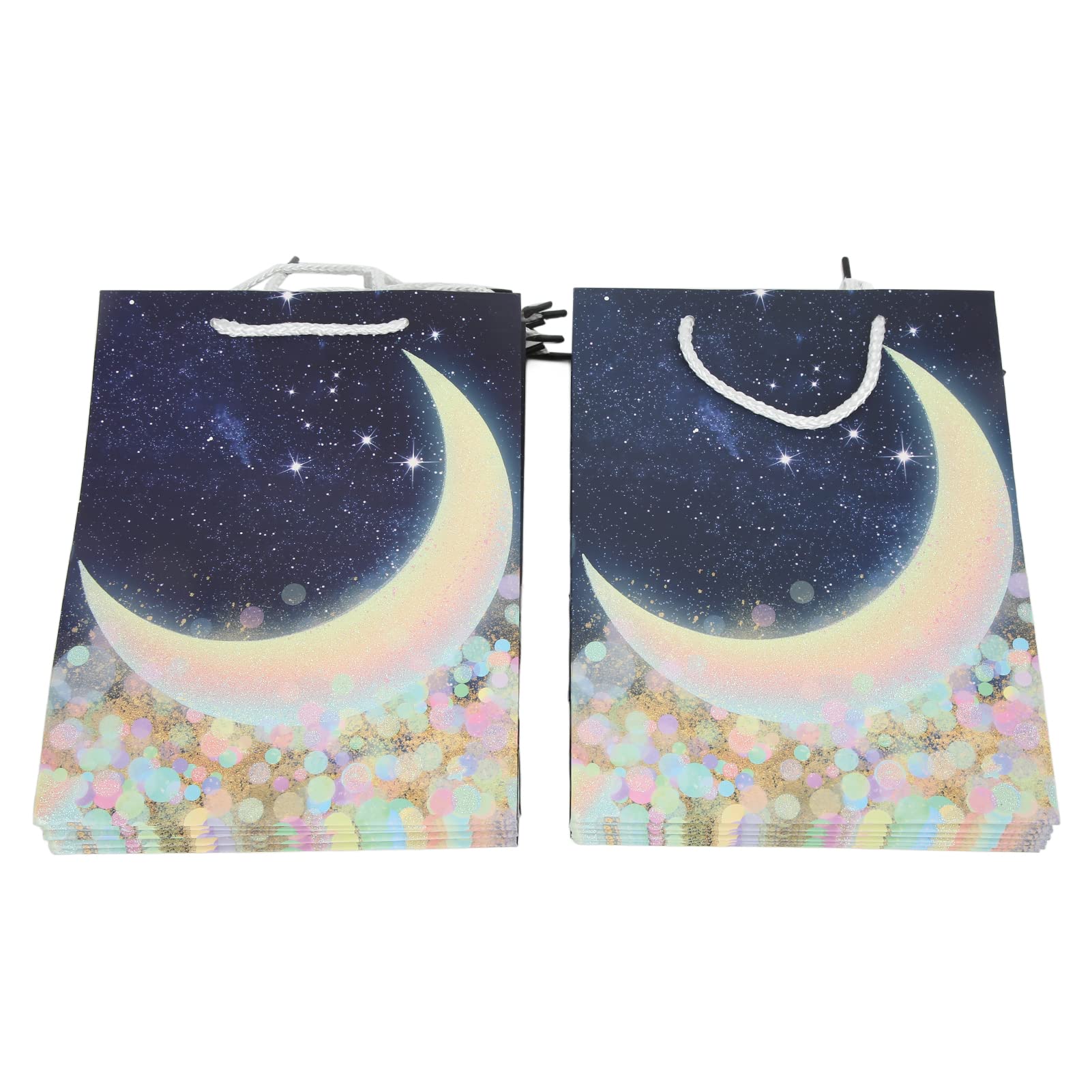 Eco-Friendly Moon Design Gift Bags for Birthday, Ramadan Party & Shopping - Reusable Party Favors for Kids & Adults Celebrations