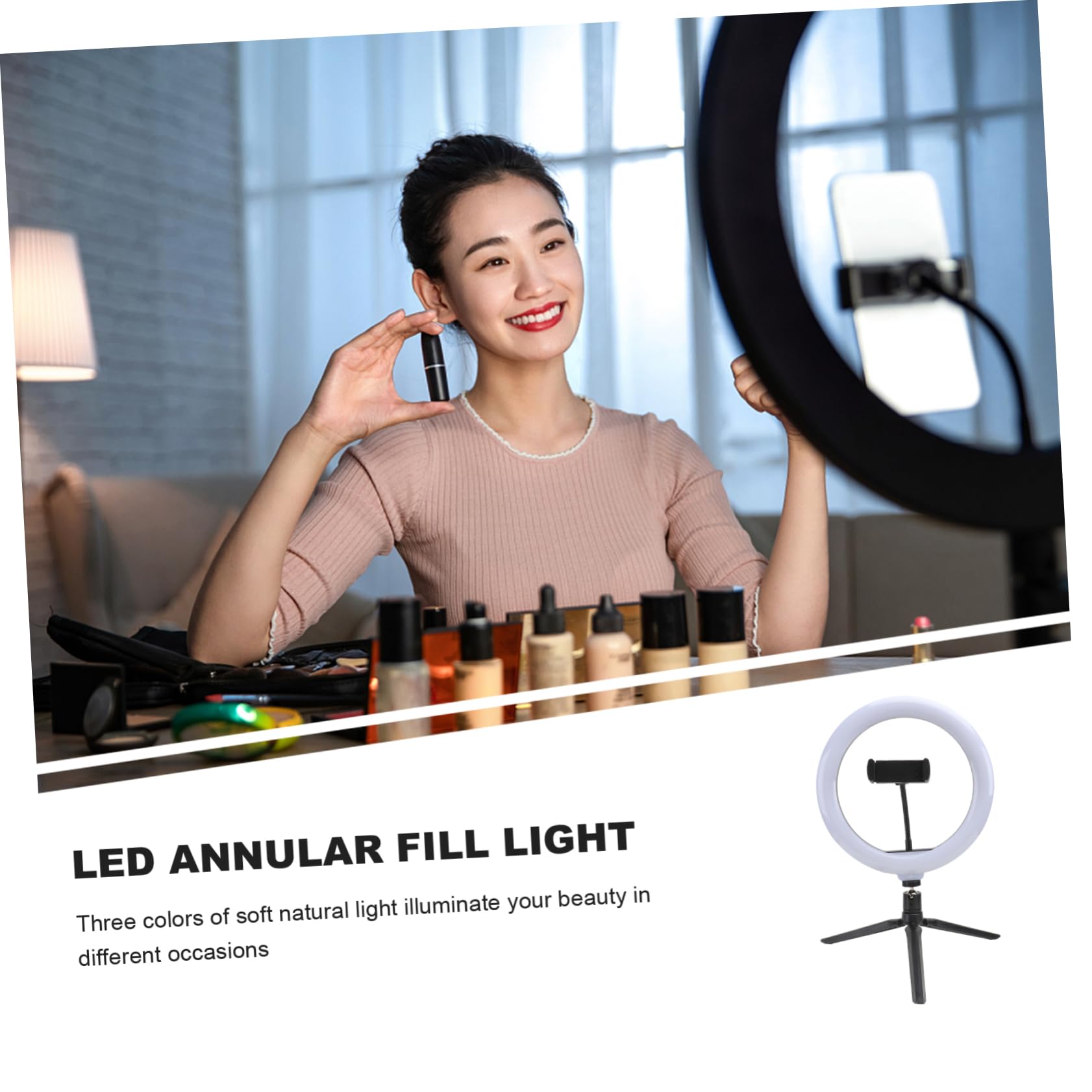 Gatuida 3-Piece LED Ring Light Kit with Tripod for Phone Selfie & Live Streaming - Perfect for Makeup Videos & Content Creation