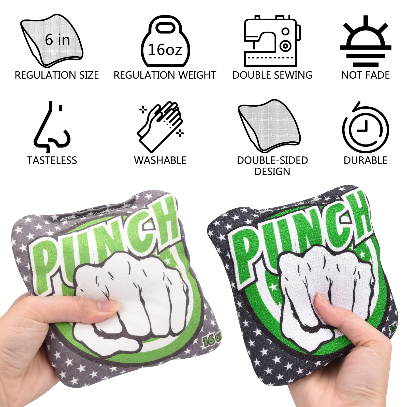 Pro Cornhole Bags Set 4/8 - Regulation Slick & Stick Bean Bags for Outdoor Games