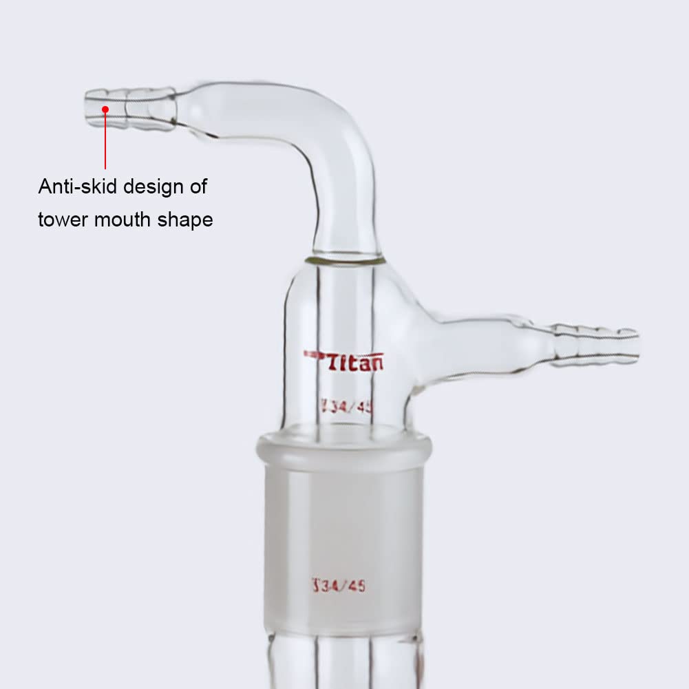 High-Quality 2-Part Glass Vacuum Cold Trap with 34/45 Joint - Lab Gas Washing Bottle for Solvent Removal & Distillation | Perfect for Chemistry Labs, Research & Industrial Applications