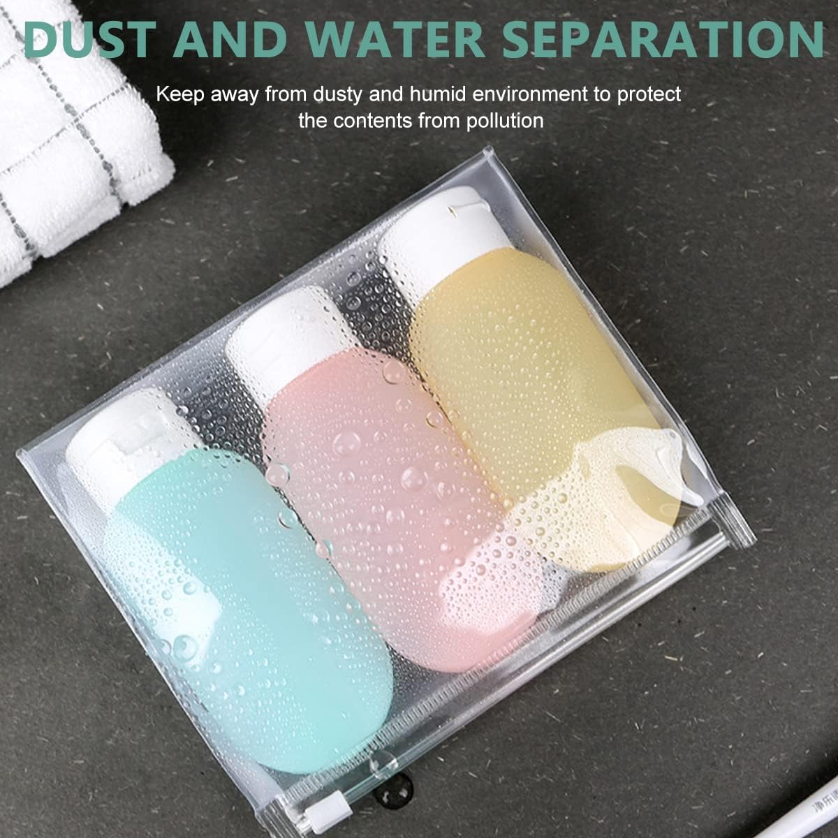 Leak Proof Refillable 60ML Travel Bottles Set with Transparent Carry Bag - Squeezable Toiletry Containers for Shampoo, Lotion & Cosmetics | 3-Piece Multicolor Travel Essentials for Business Trips, Vacations & Gym Use
