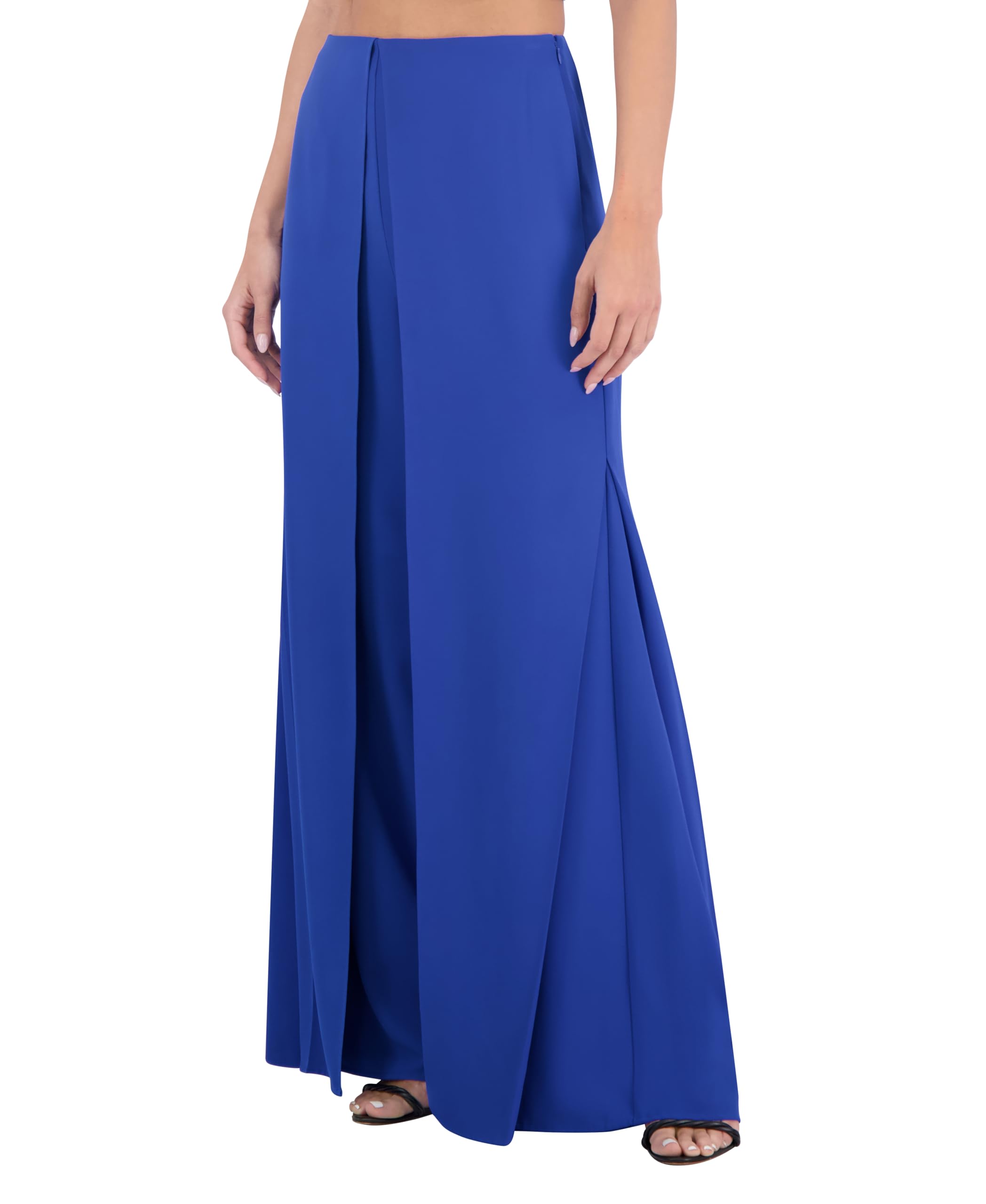 Women's High Waisted Wide Leg Pants with Side Slits - Comfortable Stretchy Lounge Pants for Casual Wear, Office & Travel