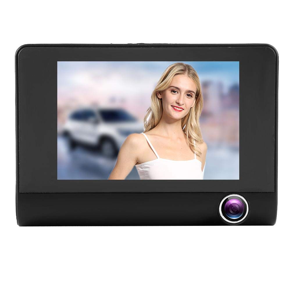 Akozon 3.5 Inch 1080P HD Dual Lens Dash Cam - 170° Wide Angle Night Vision Car DVR Camera with 3 Cameras for Driving Safety - Perfect for Uber, Lyft, Taxi & Fleet Vehicle Recording