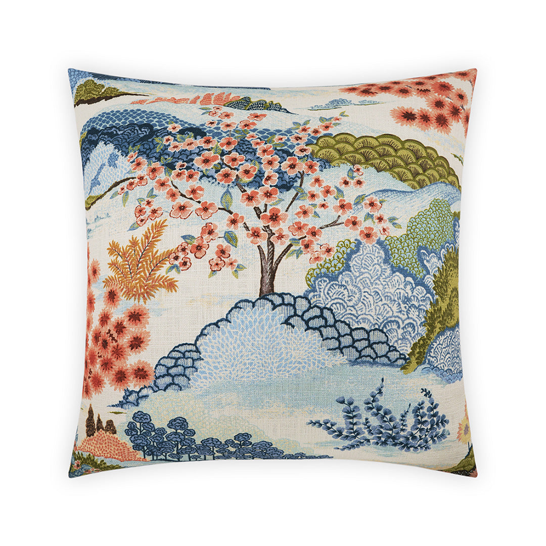 Premium Kyoto Cherry Blossom Pillow - Japanese Sakura Floral Decorative Throw Pillow for Sofa, Bed, Couch - Perfect for Home Decor, Living Room, Bedroom & Office