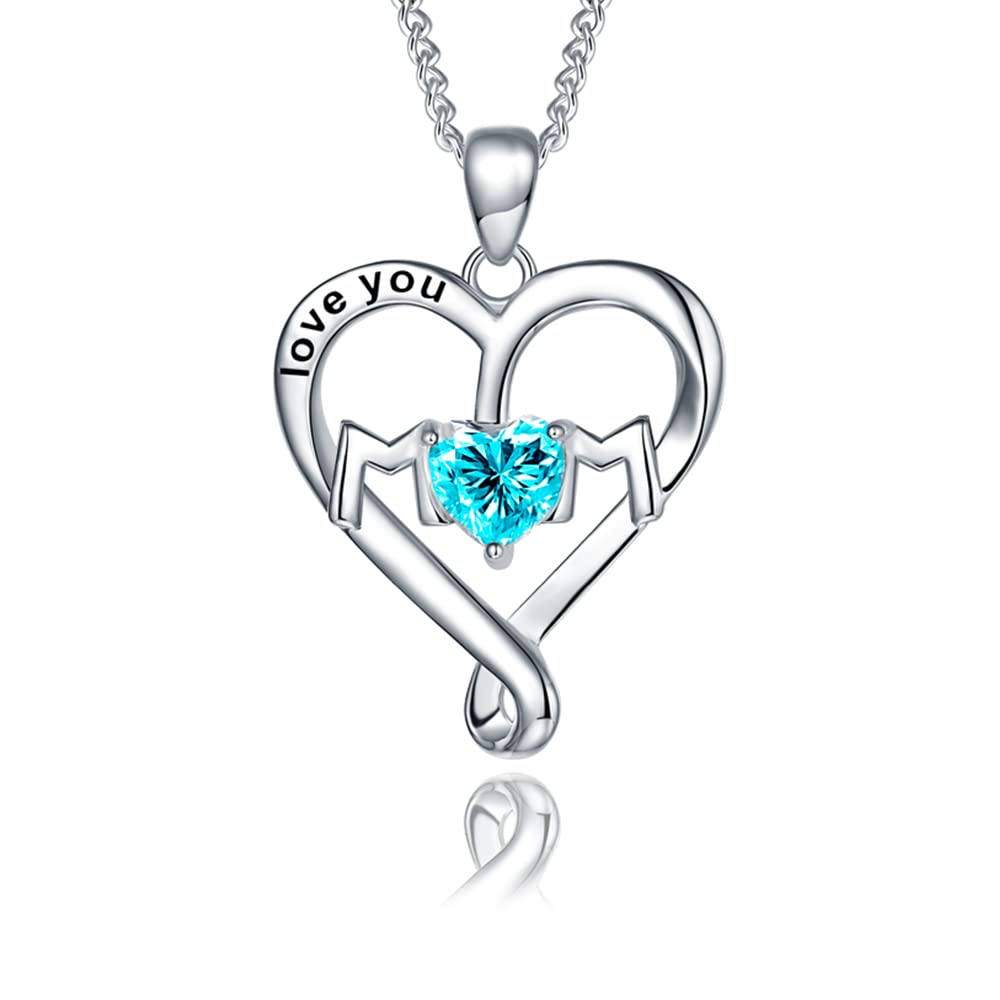 TRENSYGO Mom Necklace Gifts - Sterling Silver Heart Infinity Necklace for Mother Daughter, Perfect Mothers Day Jewelry, Birthday Gift for Mom, I Love You Mom, Ideal for Anniversaries, Christmas, and Special Occasions