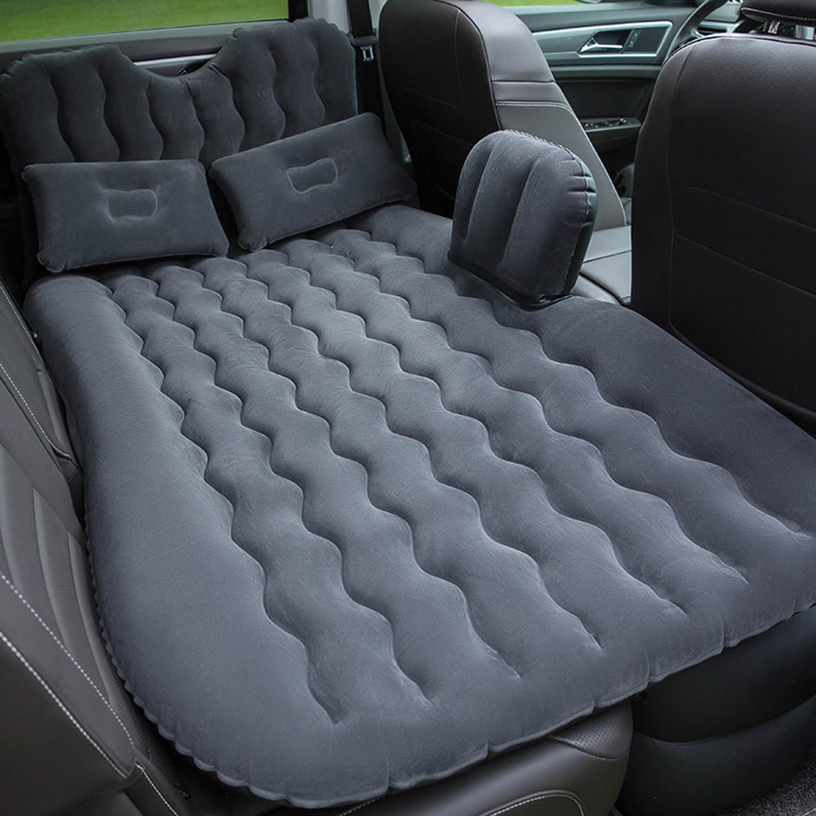 **Inflatable Car Air Mattress for Back Seat - Thickened Portable Camping Bed with Air Pump - Universal SUV Travel Mattress for Road Trips & Outdoor Adventures**    *(Use Case: Perfect for camping, road trips, overnight stays, and comfortable naps during long drives!)*