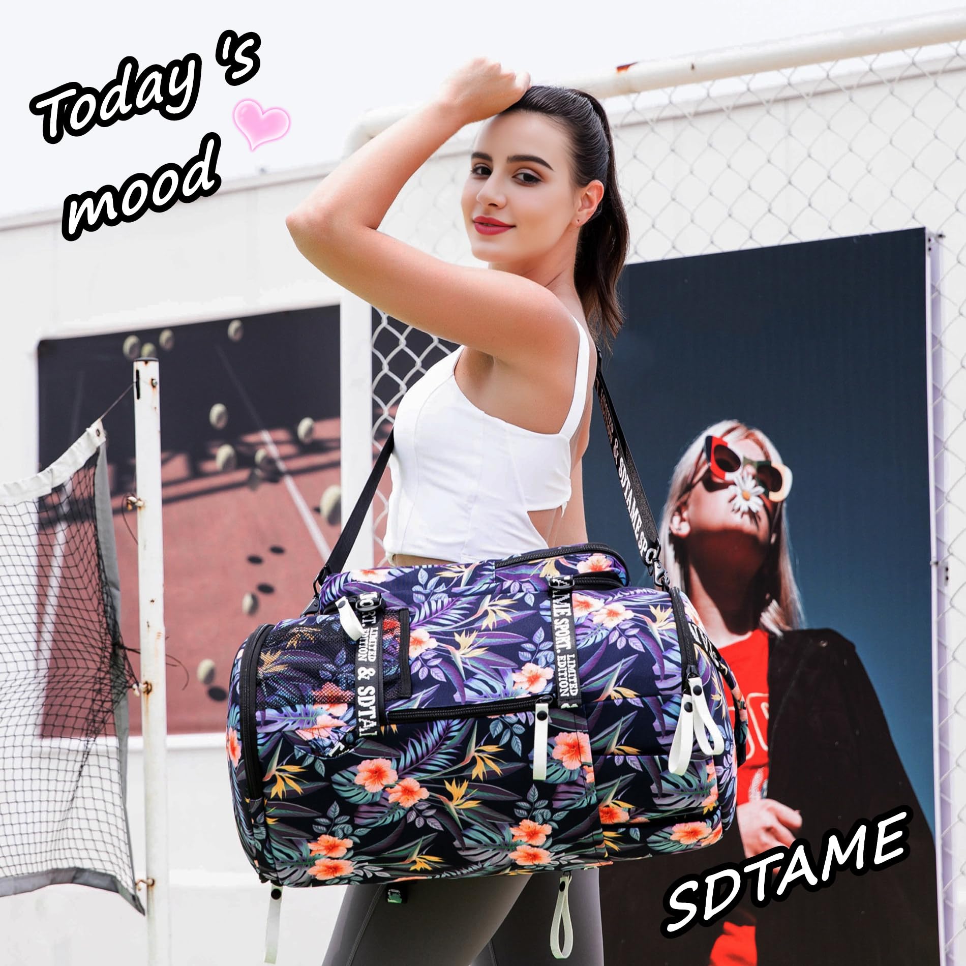 Multi-Functional Gym Duffle Backpack with Shoe Compartment & Waterproof Layer - 4-Way Travel Backpack for Women & Men - Perfect for Fitness, Workouts, Travel, Camping & Weekend Getaways - Includes Laptop Compartment for Work or Study