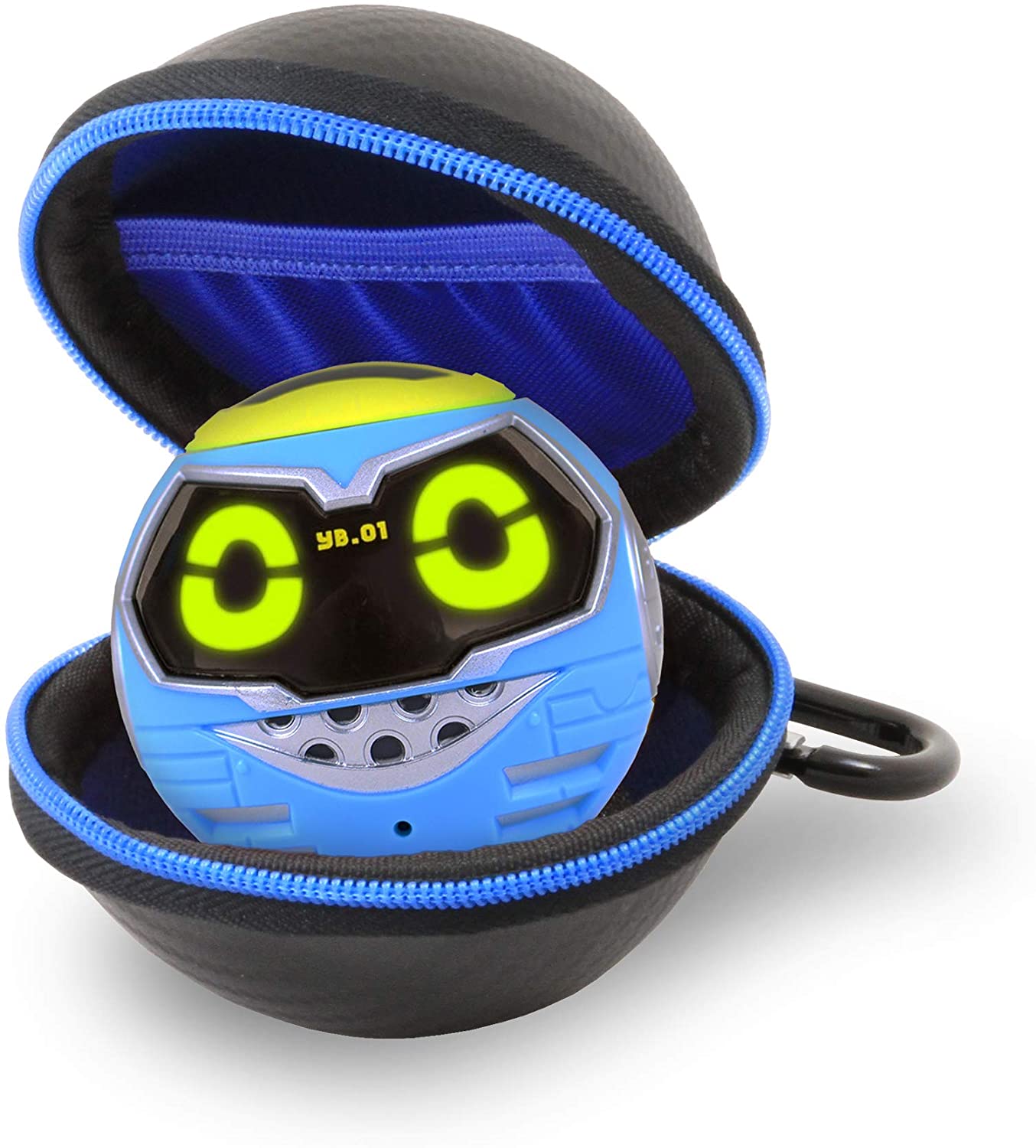 CASEMATIX Black Protective Carrying Case for Really Rad Robots Yakbot - Durable Hard Shell with Blue Interior - Perfect for Travel, Storage & Display