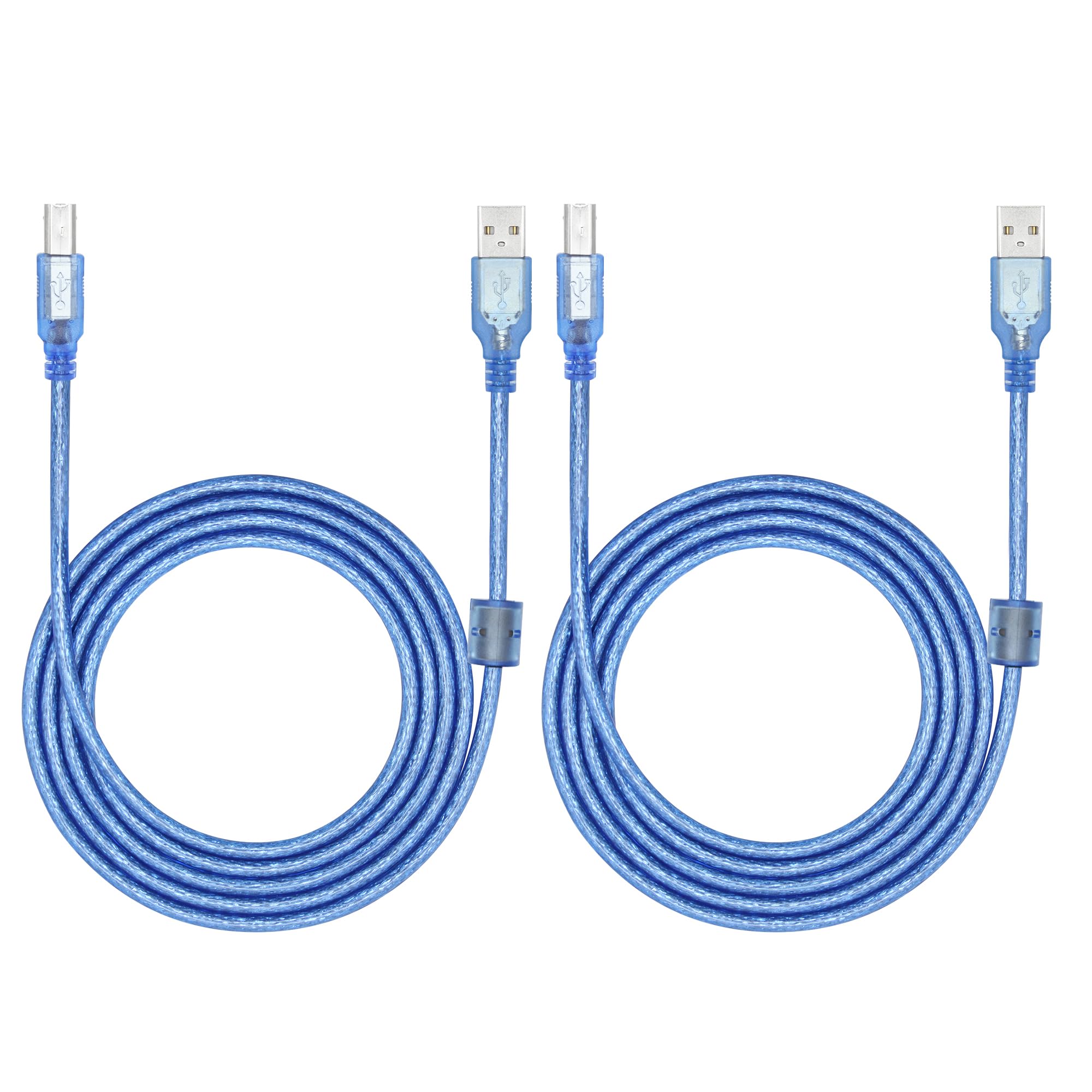 2 Pack USB 2.0 Printer Cable 4.9FT - High Speed USB A Male to B Male Cord for HP, Epson, Canon, Dell, Brother, Samsung Printers, Copiers & Scanners - Perfect for Home Office, Business & Professional Printing Needs