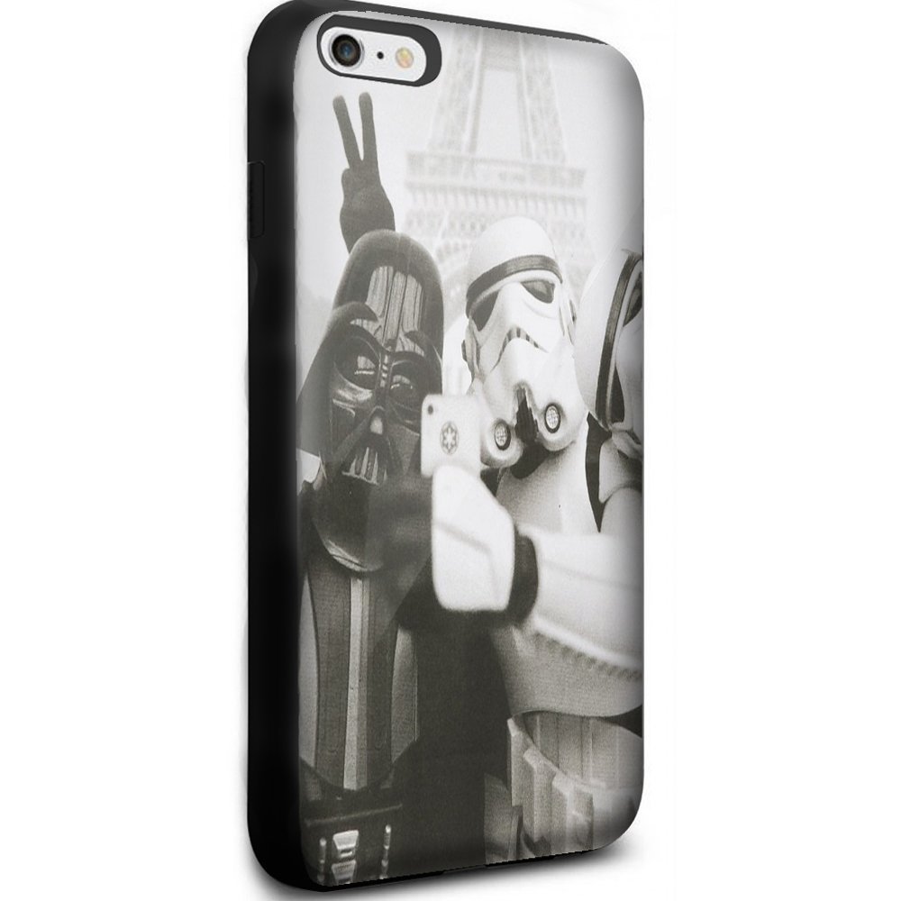 Premium Shockproof Hard Rubber Phone Case for Apple iPhone 8 Plus (5.5 Inch) - Star Wars Themed (Darth Vader, Storm Trooper, Han Solo, Yoda, R2D2, Jedi, Millennium Falcon) - Durable Protection with Stylish Design - Perfect for Daily Use, Travel & Star Wars Fans - Ships from Florida