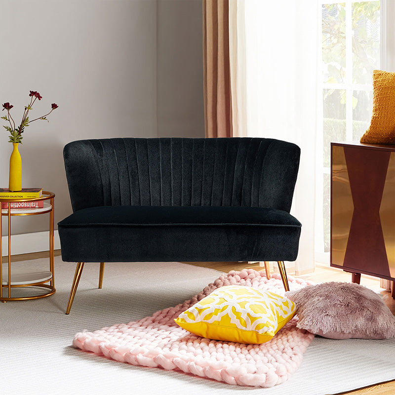 Bariana Velvet Loveseat - Soft & Luxurious Small Couch for Living Room, Bedroom, or Office - Perfect for Cozy Seating & Home Decor