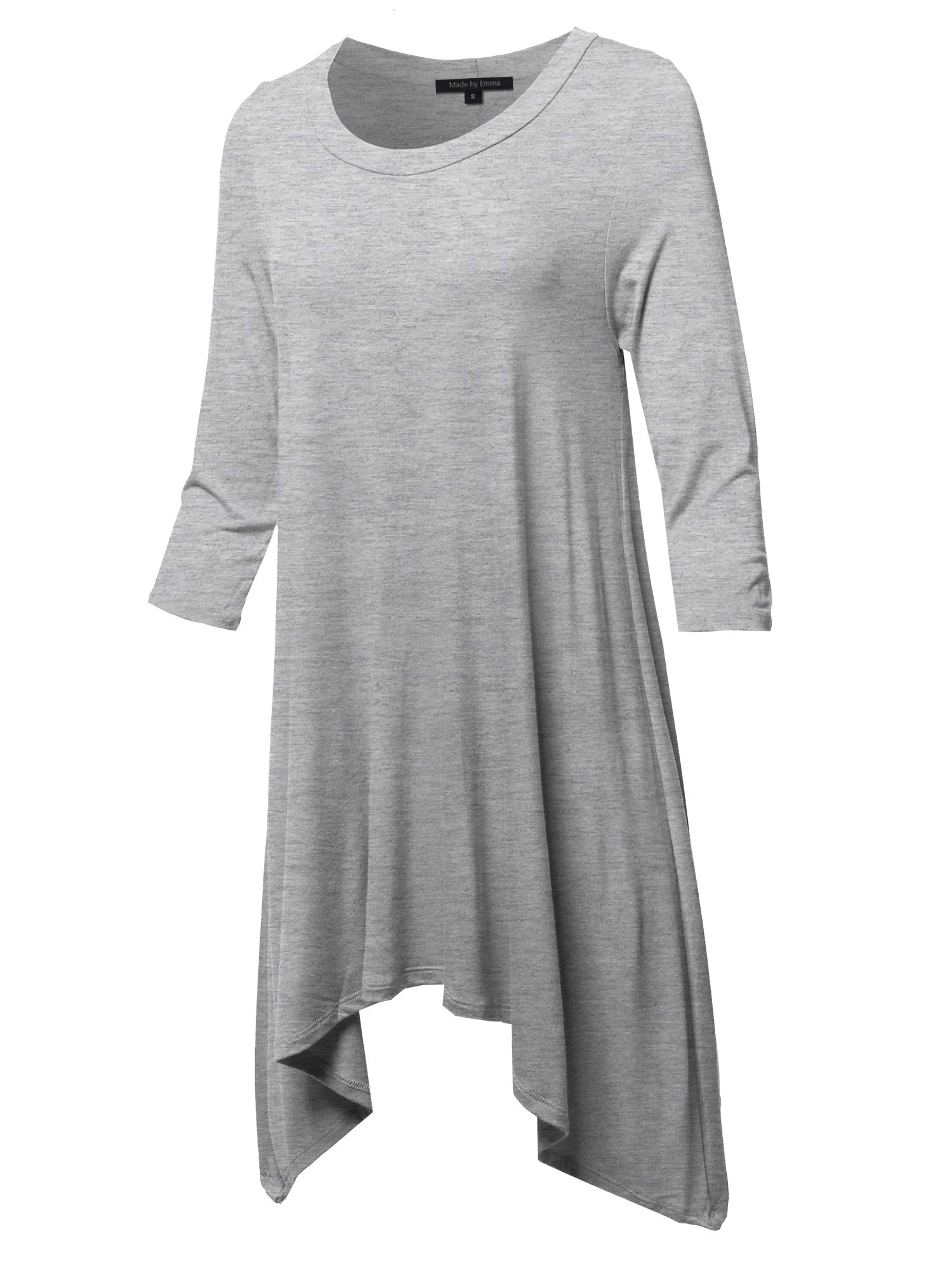 Emma Women's Casual Loose Fit Dolman Sleeve Tunic Dress Top - Comfortable & Stylish for Everyday Wear, Work & Outings