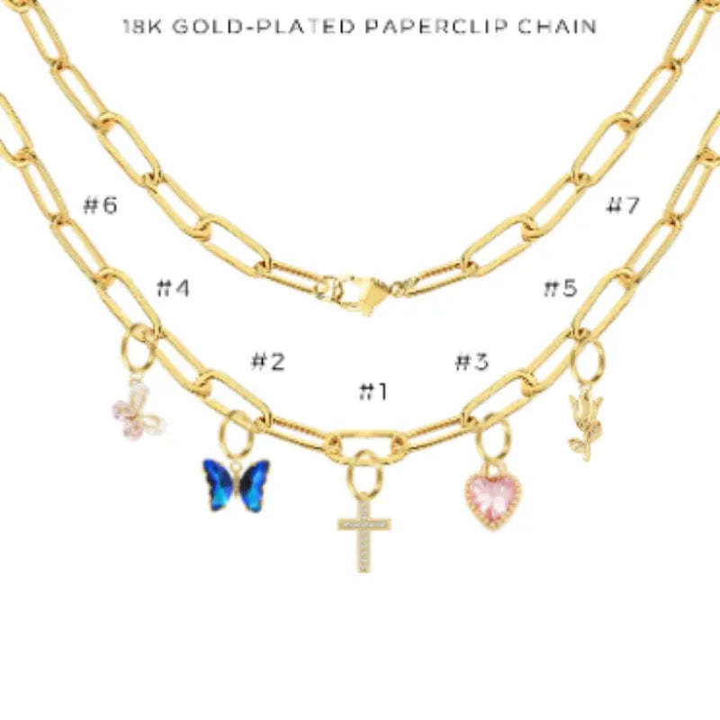 Charm Necklace with Assorted Charms - Elegant Layering Jewelry for Women - Perfect for Everyday Wear, Gifts & Special Occasions