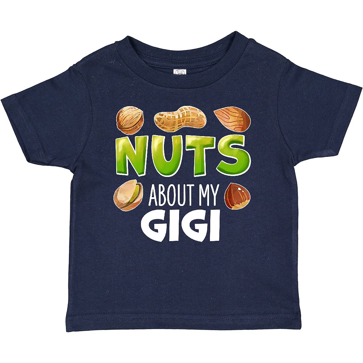 Inktastic Nuts About My Gigi Peanut Almond Pistachio Baby T-Shirt - Cute Graphic Tee for Toddlers & Infants - Perfect for Family Photos, Playdates & Casual Outings