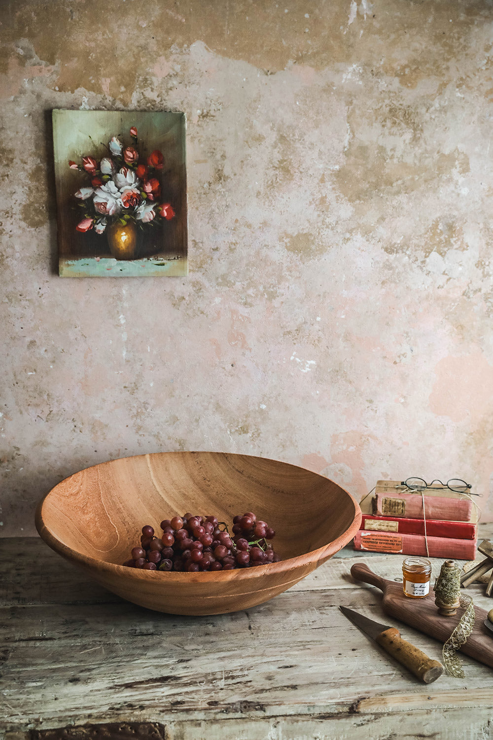Large Handcrafted Mahogany Wooden Bowl for Kitchen, Dining & Home Decor - Perfect for Fruit Display, Salad Serving, and Centerpiece Decorations