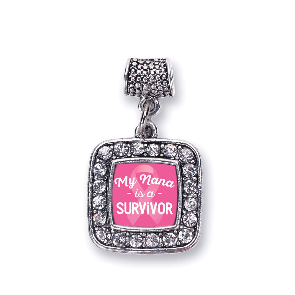 Sterling Silver Square Charm Bracelet with Cubic Zirconia - Elegant Jewelry for Women - Perfect for Gifts, Anniversaries & Everyday Wear