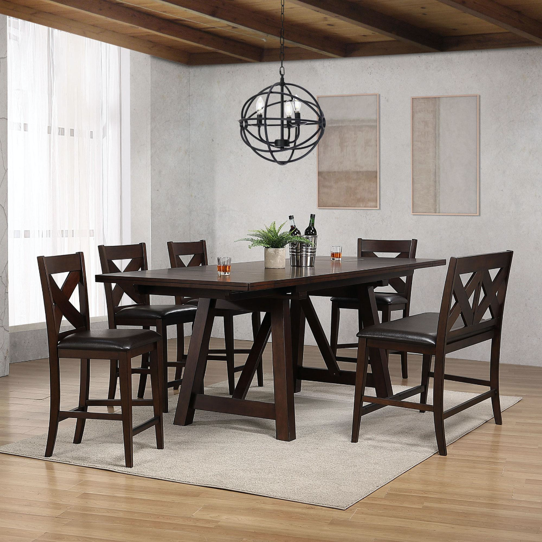 Angelina 5-Piece Counter Height Dining Set - Modern Kitchen Table & Stools for Small Spaces - Perfect for Breakfast Nook, Apartment, or Bar Counter Seating