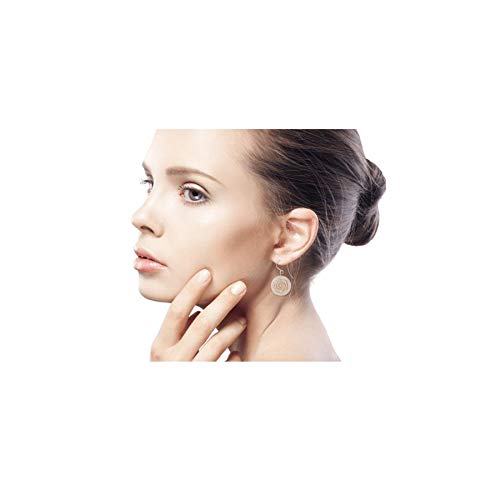 Handmade White Rose Bone Dangle Earrings - Stainless Steel Floral Carving, Indonesian Artisan Jewelry (1.5