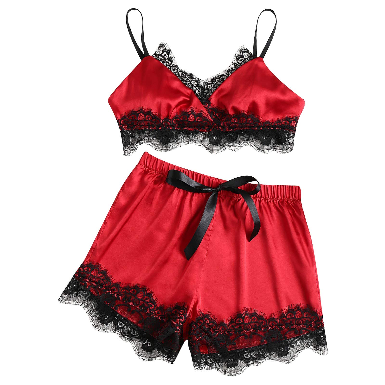 Sexy Lace Lingerie Set for Women - Lace Bra & Panty Set, Sleepwear & Pajama Shorts | Perfect for Valentine's Day, Honeymoon & Romantic Nights
