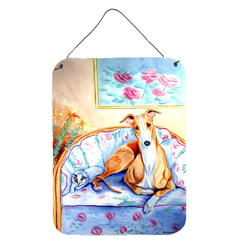 Whippet Waiting on You Wall Decor - 12x16 Aluminum Metal Sign for Kitchen, Bar, Bathroom & Front Door - Colorful Home Plaque by Caroline's Treasures - Perfect for Pet Lovers & Dog-Themed Room Decor