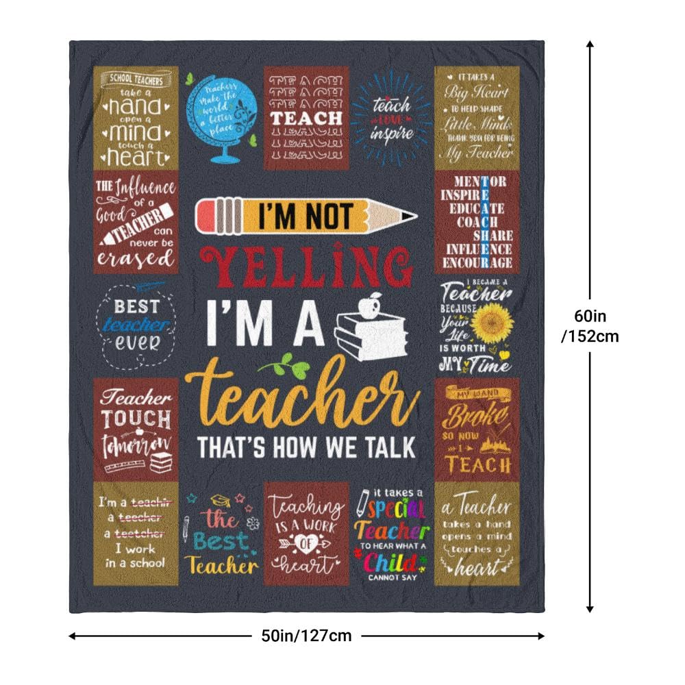 Cozy 50x60 Inch Teacher Appreciation Blanket - Best Retirement, Birthday & Thank You Gift for Women Educators - Perfect for Classroom, Home & Relaxation