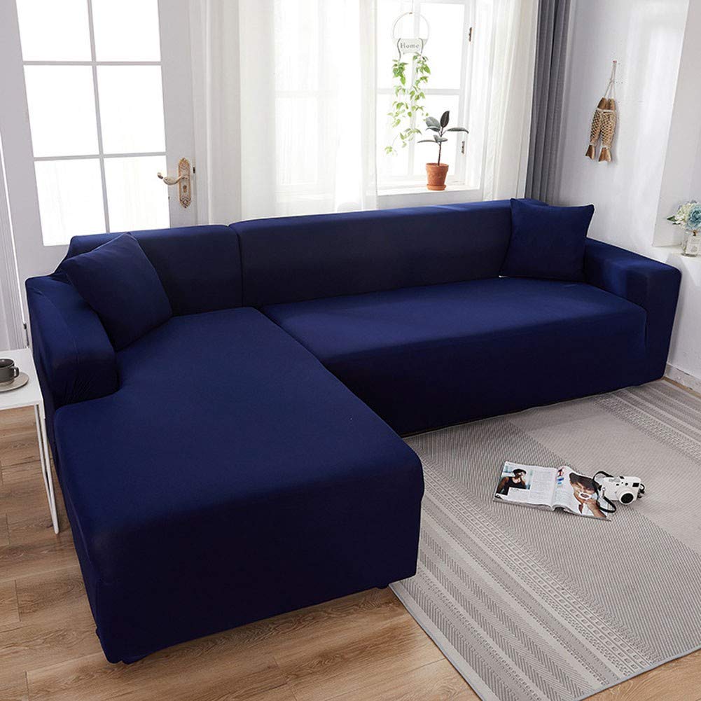 Stretch Sofa Slipcover for 1/2/3/4-Seater Couch - Thickened Soft Elastic Universal Sectional Sofa Cover with Pillow Case - Furniture Protector for Kids & Pets (Gray, 2-Seat) - Perfect for Living Room, Family Room & Home Decor