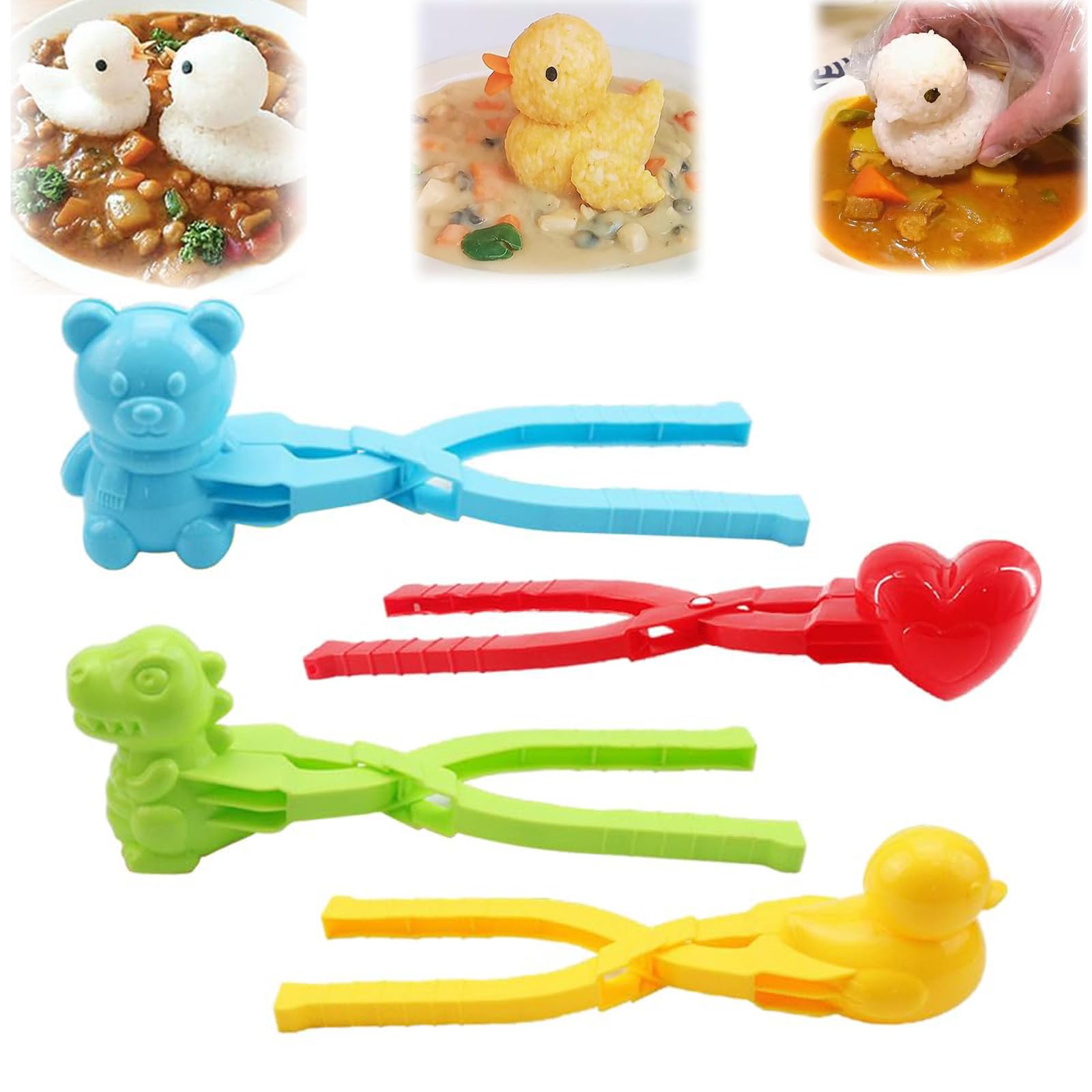 Duck Rice Mold Set - 4PCS DIY Animal Shaped Sushi Makers for Rice Balls & Onigiri | Perfect for Bento Boxes, Kids Lunch & Japanese Food Presentation