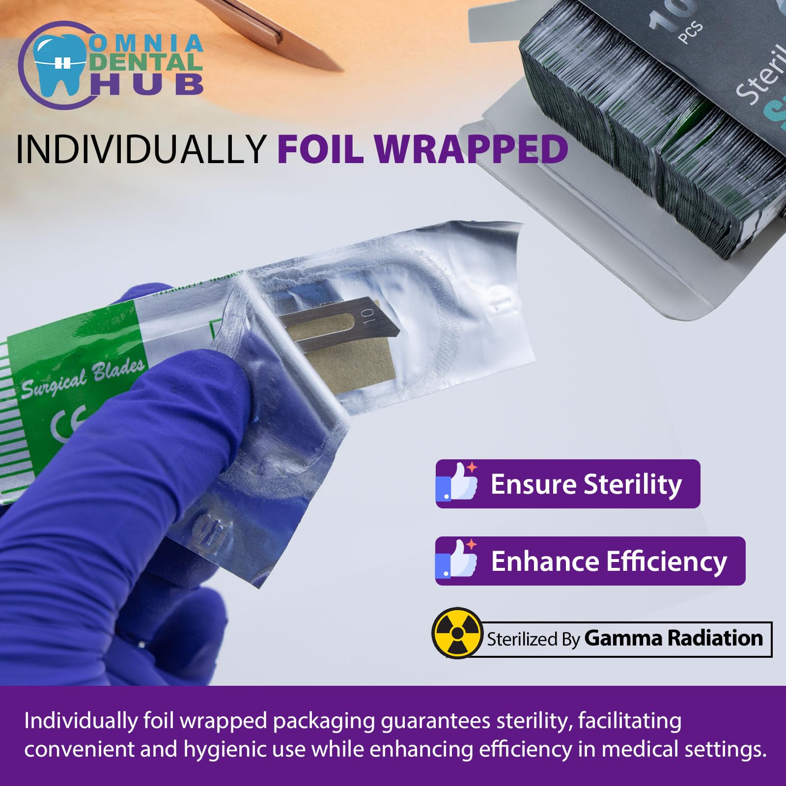 200PCs Premium #10 Stainless Steel Sterile Surgical Blades - Dental & Dermatology Grade | Individually Wrapped Surgical Scalpels for Precision Procedures | Ideal for Dentists, Surgeons & Medical Professionals