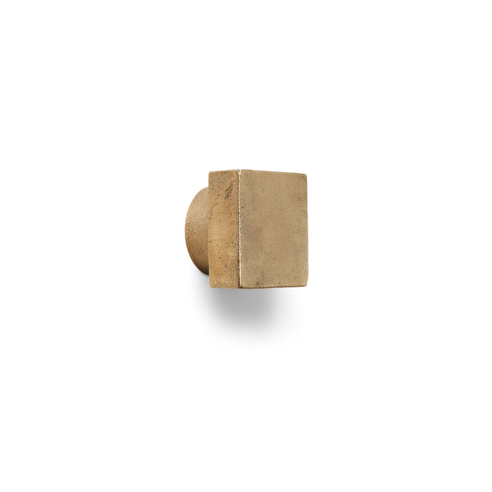 FERM LIVING Large Square Hook - Solid Cast Brass Wall Hooks for Hanging Coats, Hats & Decor | Rustic Home Organization & Entryway Storage Solution