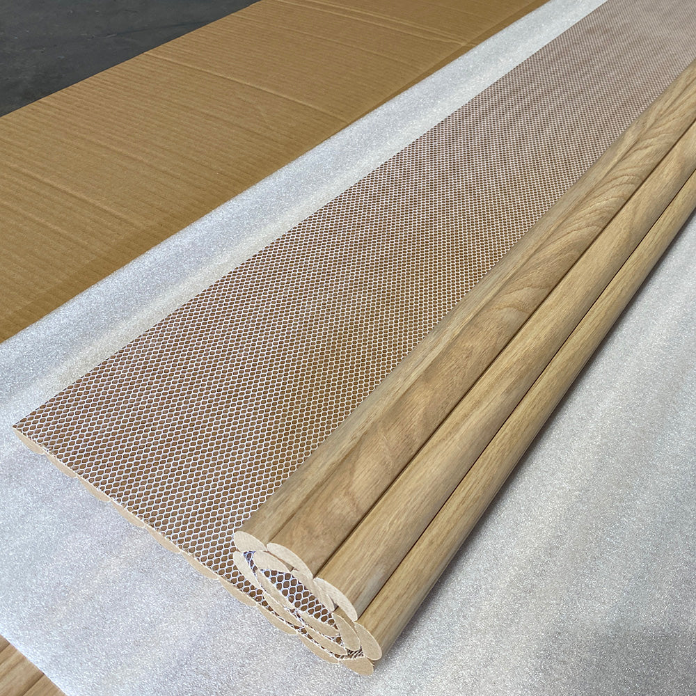 WOODFLEX Flexible Wooden Slat Wall Panel - Oak Veneer 2700mm x 600mm Half Round - Modern Acoustic Room Divider for Home & Office Decor