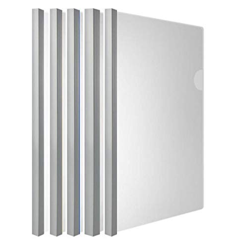10mm Sliding Bar Plastic File Folders - 20 Pack, A4 Size, 18C, 40 Sheet Capacity, Transparent Resume & Report Covers for Office Organization - Perfect for Presentations, Document Storage & School Binders