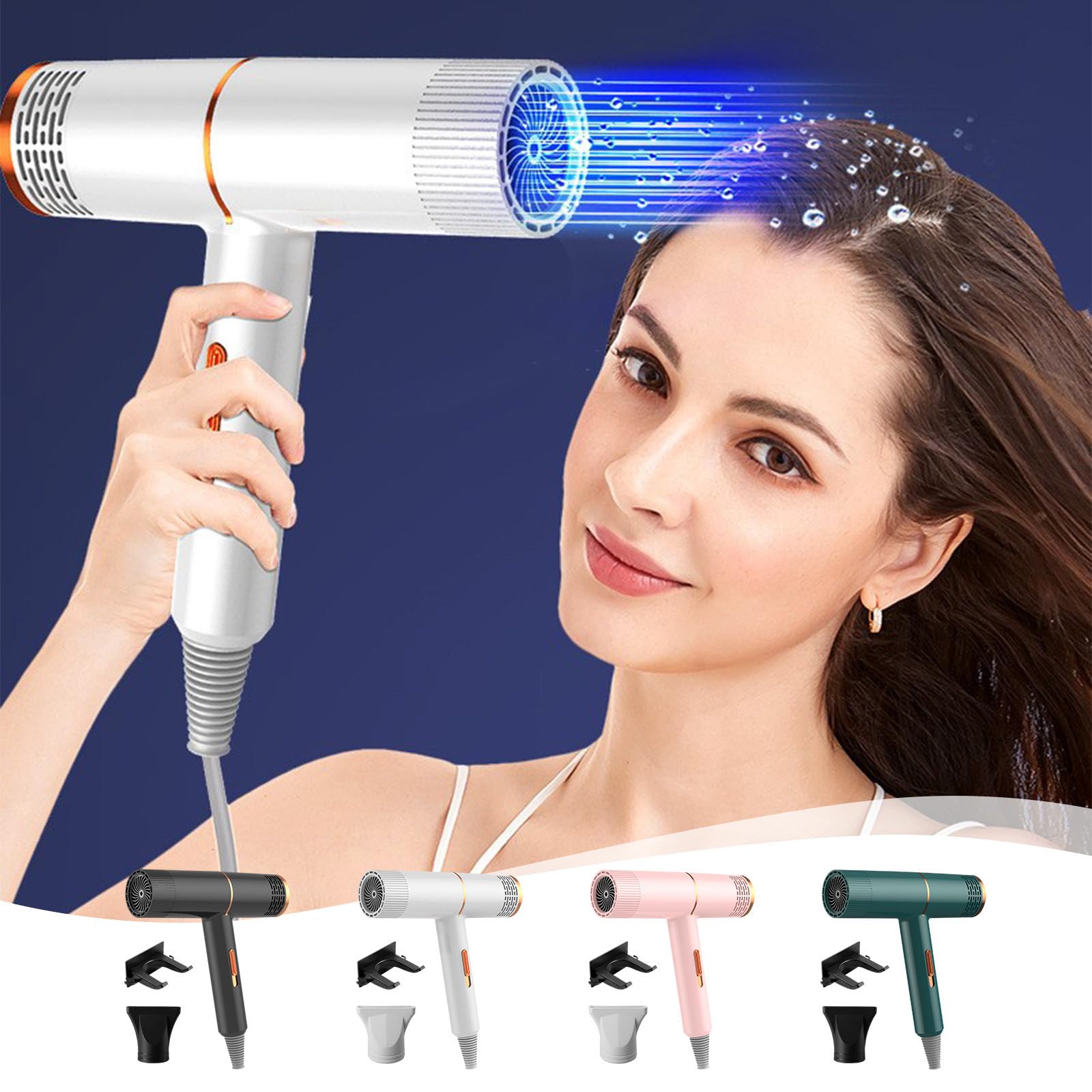 Professional Electric Hair Dryer - High Power, Low Noise, Fast Drying for Home & Salon Use | Lightweight Travel Hairdryer with Hot & Cool Wind Settings | Perfect Gift for Family & Friends | Ideal for Daily Styling, Travel & Salon Use