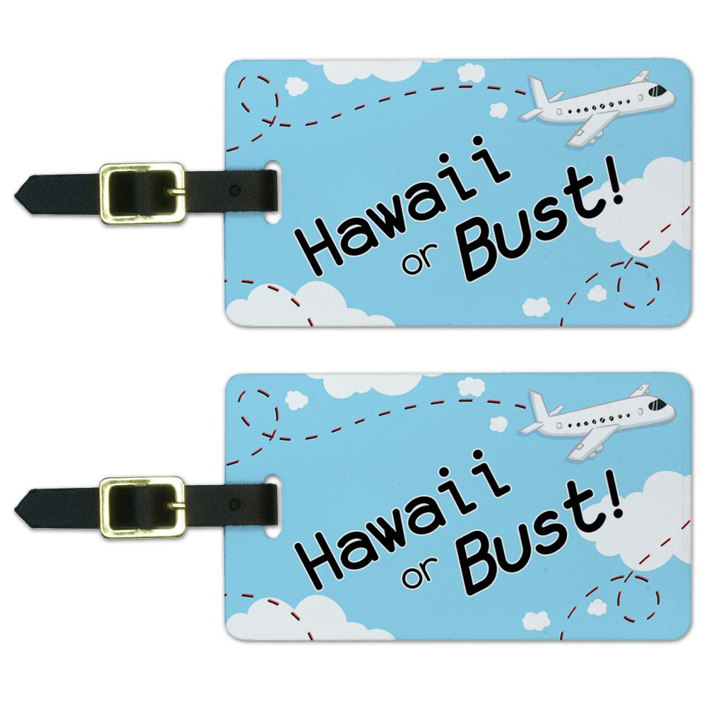 Hawaii Airplane Luggage Tags - White Carry-On Suitcase ID Tags for Travel | Perfect for Vacation, Business Trips & Adventure Travel Accessories