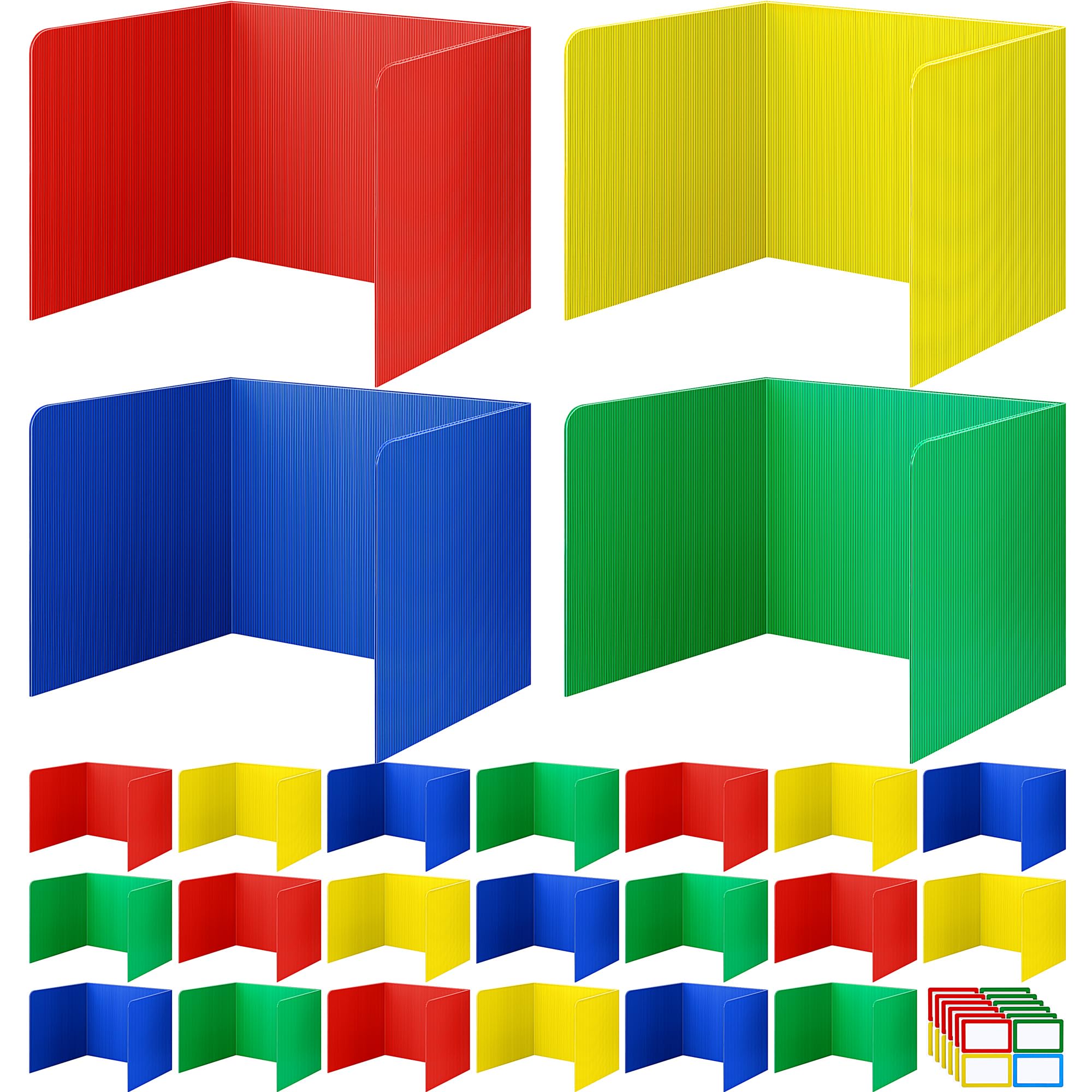Colorful Student Privacy Folders for Desks - 24 Pack Classroom Dividers for Study & Focus