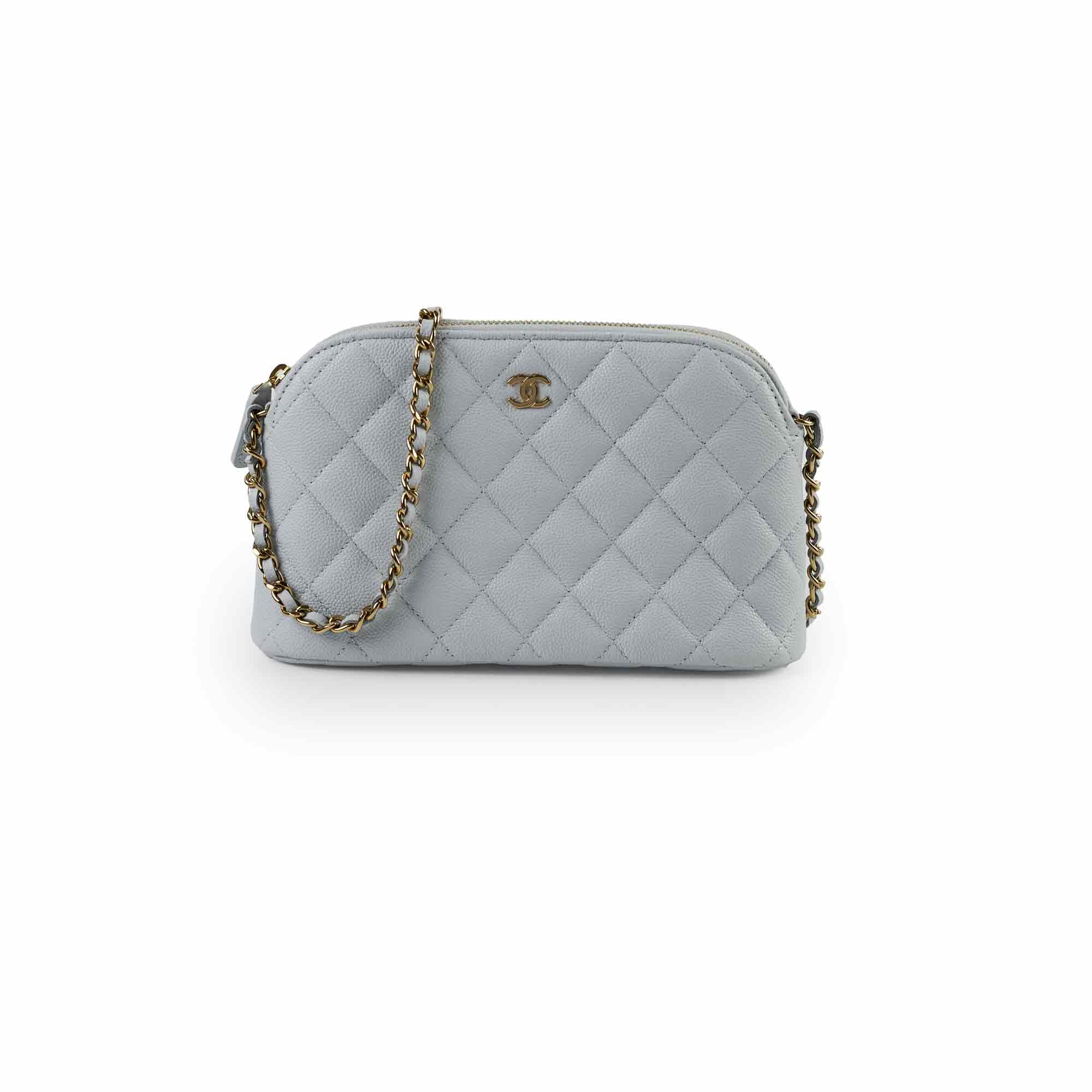 Chanel Caviar Leather Mini Crossbody Bag in Light Blue - Authentic with Microchip - Perfect for Everyday Use, Travel & Special Occasions