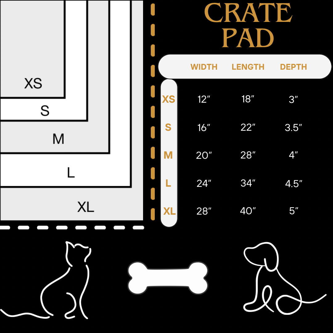 Black Crinkle Pet Crate Pad Cover - Soft & Durable Dog Bed Mat for Kennels, Crates & Carriers - Perfect for Travel, Home & Vet Visits