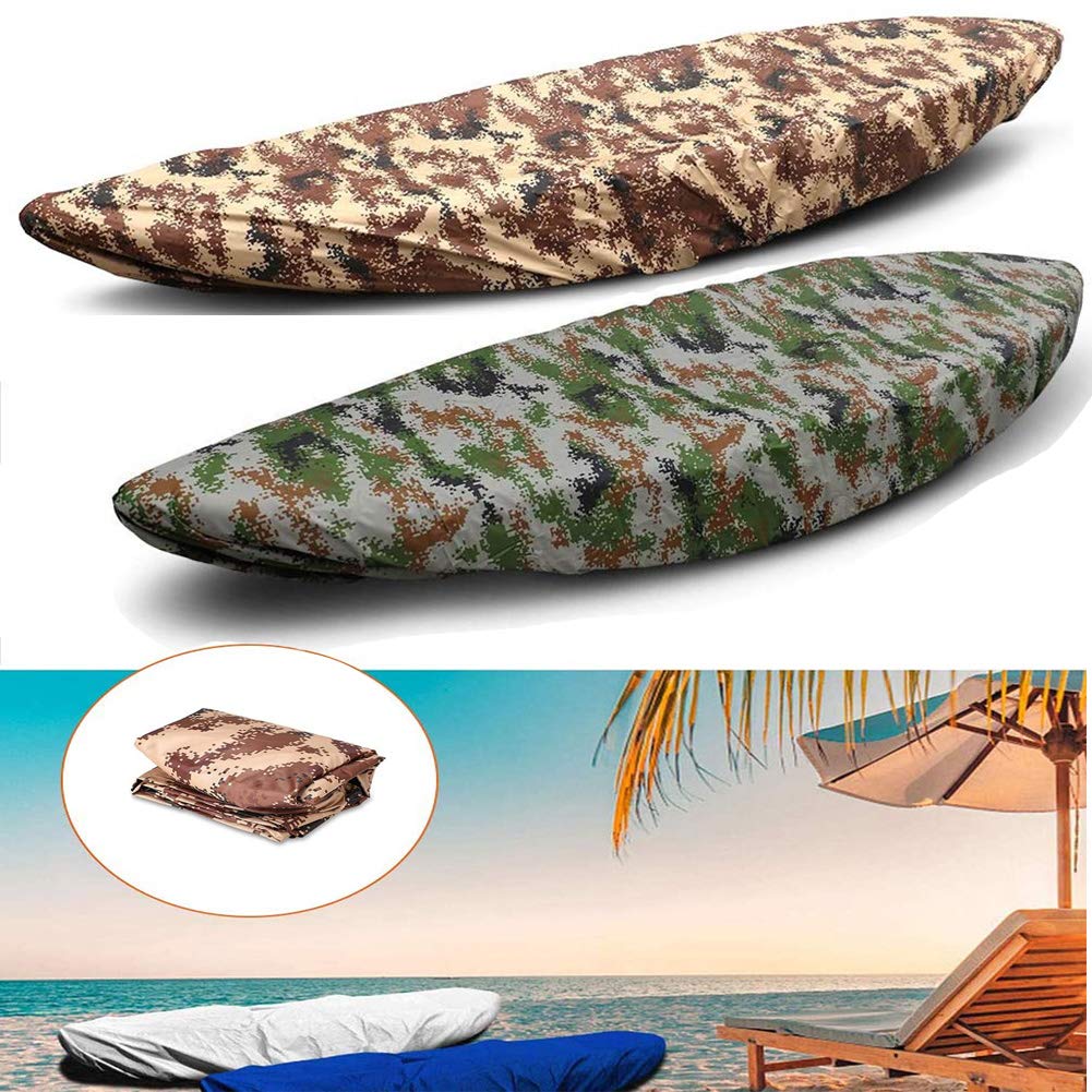 Universal Camouflage Kayak Canoe Boat Cover - Waterproof UV Resistant Dust Protection for Fishing Boats, Kayaks & Canoes (8 Sizes, Multiple Colors) - Perfect for Outdoor Storage, Travel & Marine Protection