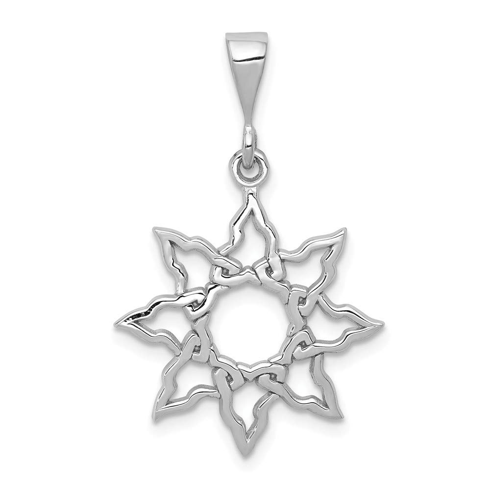 14K White Gold Sun Charm Pendant Necklace for Women - Elegant 14kt Solid Gold Jewelry Gift for Birthday, Anniversary & Special Occasions - Perfect for Beach Vacations, Summer Outfits & Boho Style