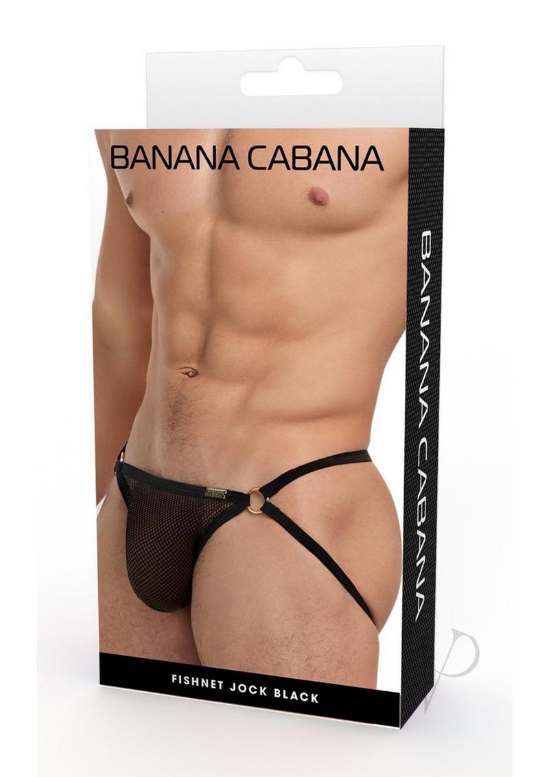 Banana Cabana Jock Mesh Underwear for Men - Large/XLarge Size - Black - Comfortable & Breathable for Sports, Gym & Active Lifestyles