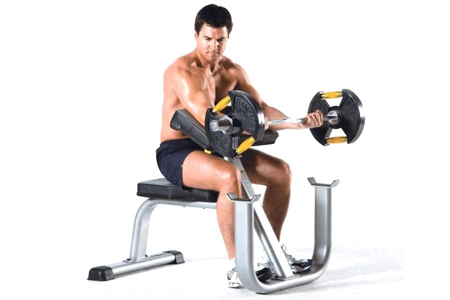 TuffStuff Evolution Seated Arm Curl Bench (CAC 365) - Heavy Duty Home Gym Equipment for Bicep & Tricep Workouts - Perfect for Strength Training & Bodybuilding at Home
