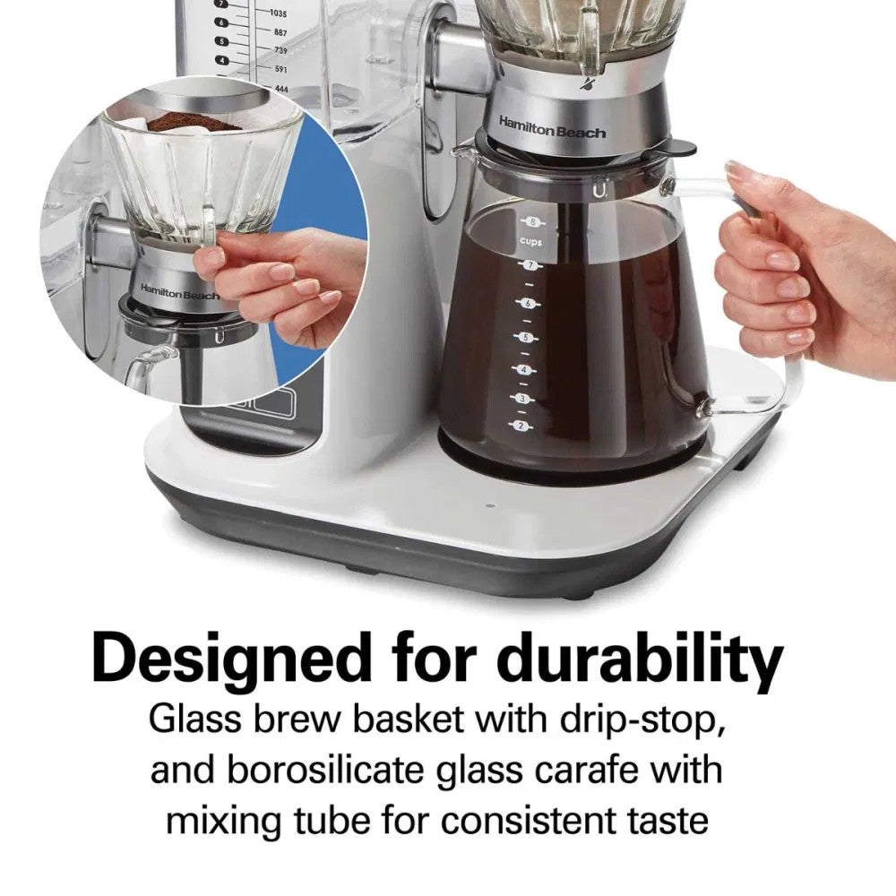 Hamilton Beach 46700 Automatic & Manual Pour Over Coffee Maker - Perfect for Home, Office & Specialty Coffee Brewing