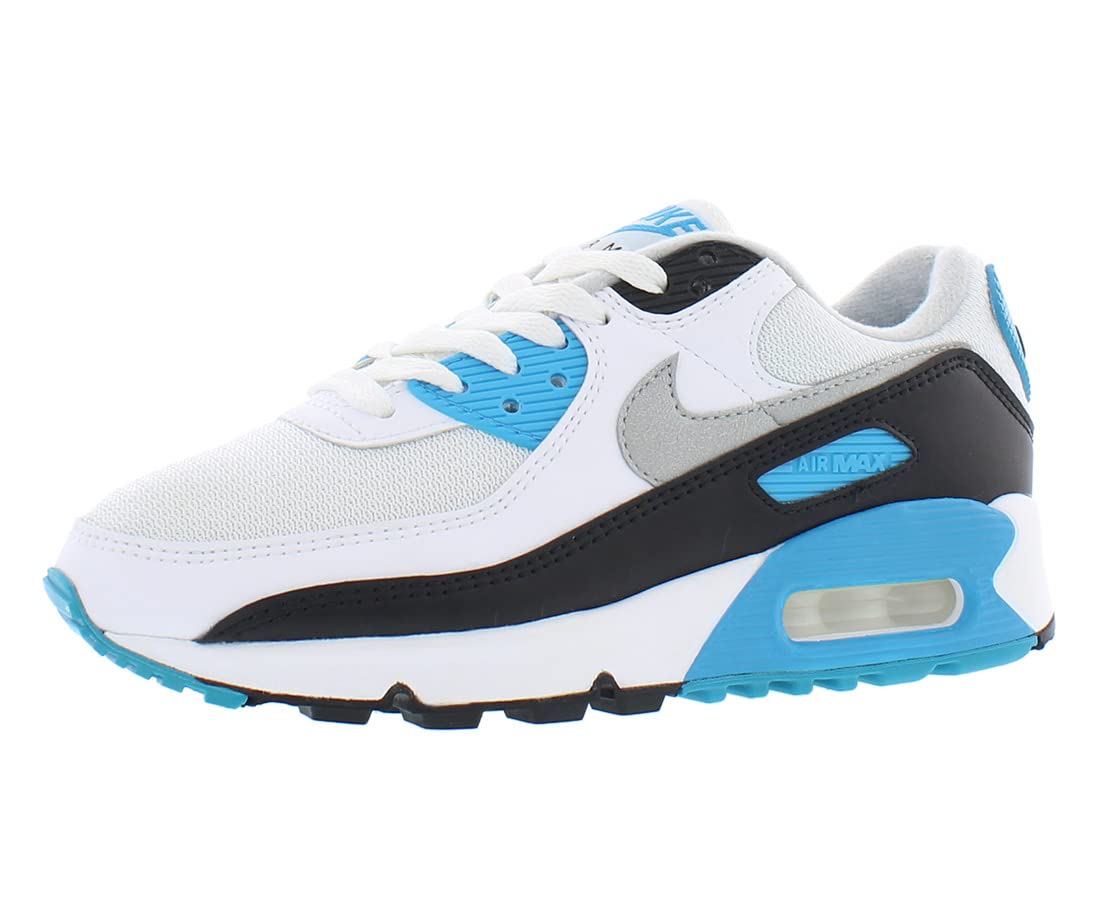 Nike Men's Air Max 90 Running Shoes CJ6779-100 Laser Blue - Lightweight Cushioned Sneakers for Jogging, Gym Workouts & Casual Wear