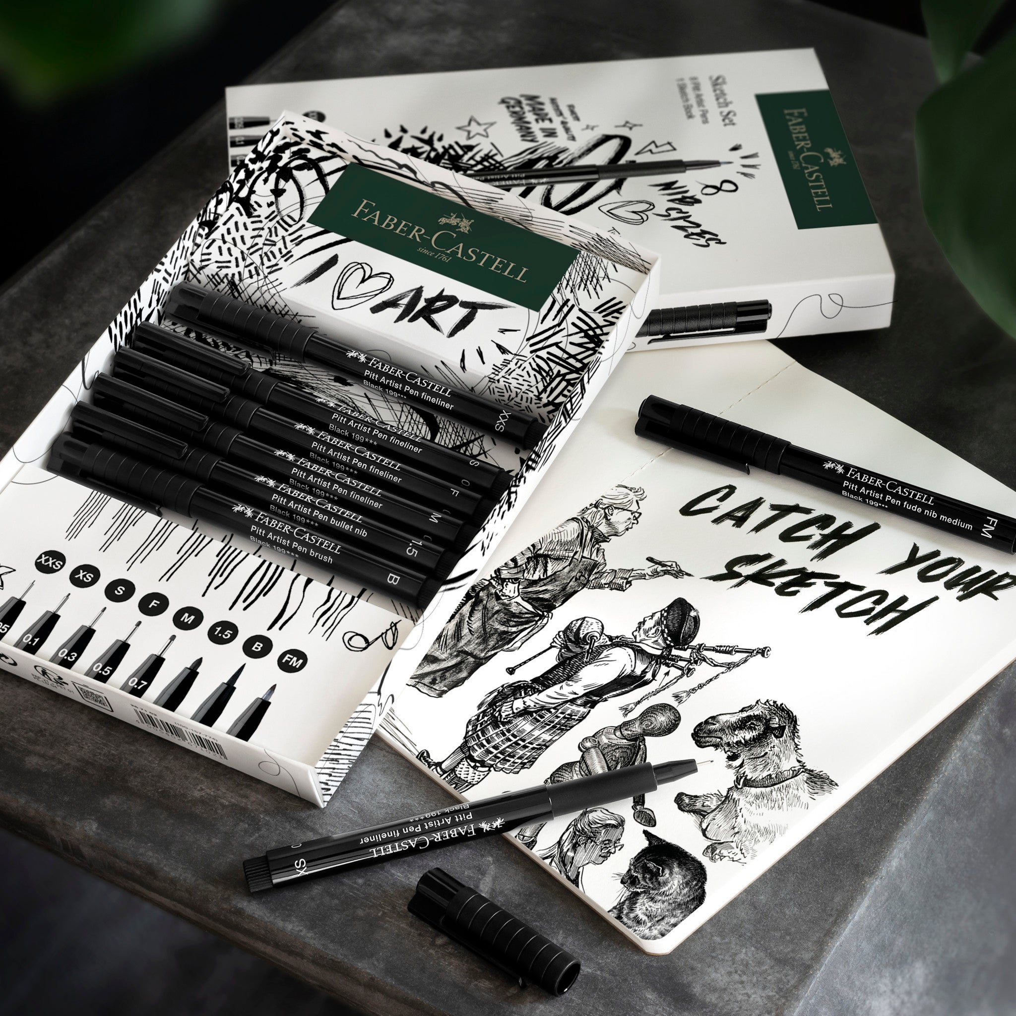 Pitt Artist Pen Sketchbook Set #267102 - Premium Drawing Pens for Sketching, Calligraphy & Illustration - Perfect for Artists, Students & Professionals