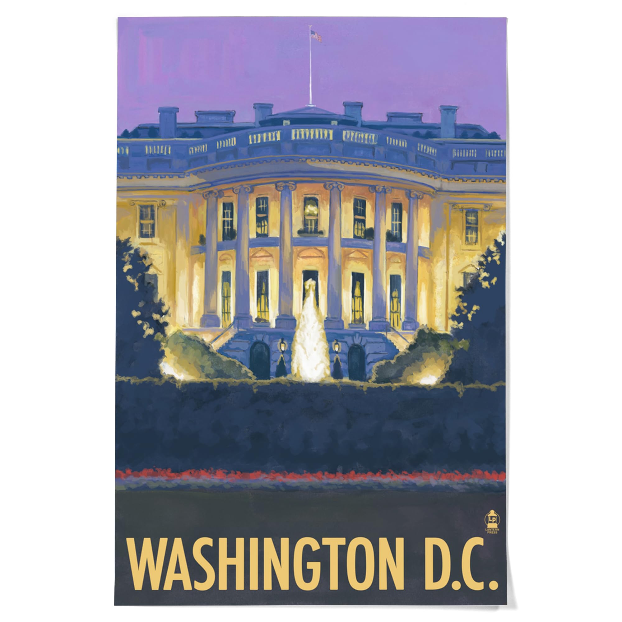 Lantern Press 36x54 Inch Giclee Art Print - Premium Washington DC White House Wall Decor - Perfect for Living Room, Office & Home Decoration