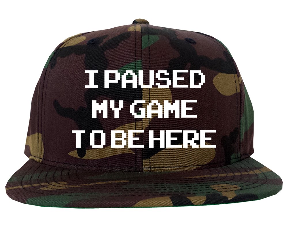 Gamer Snapback Hat for Men - Funny 'I Paused My Game to Be Here' Baseball Cap - Perfect for Gaming Sessions, Esports Events & Casual Wear