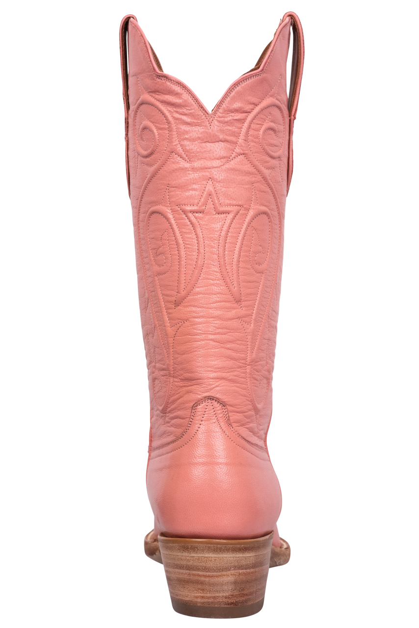 Black Jack Women's Pink Goat Leather Cowgirl Boots - Western Style Ankle Booties for Country Dancing, Rodeo & Casual Wear