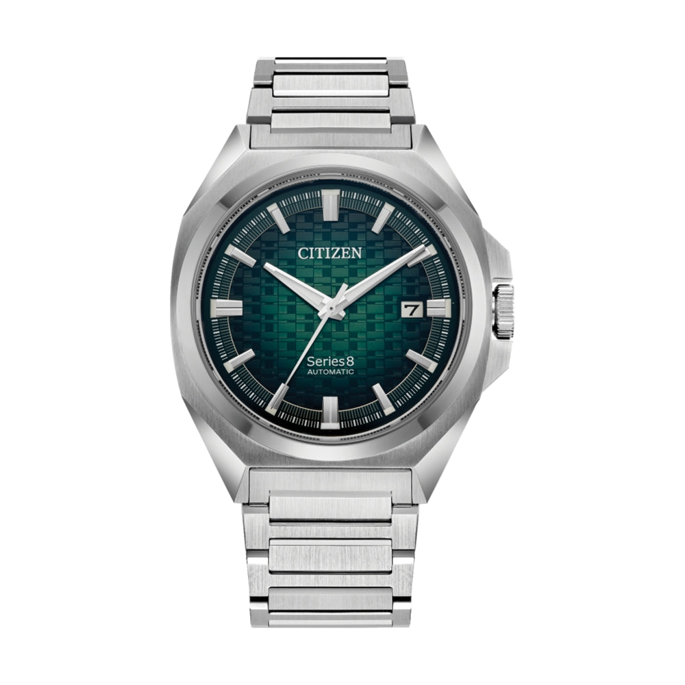 Series 8 831 Automatic 40mm Green Dial Men's Watch with Stainless Steel Bracelet - Perfect for Business, Casual & Formal Occasions