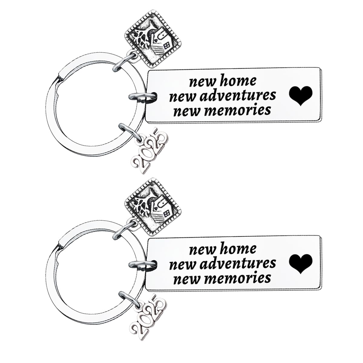 2-Pack New Home Keychains - Housewarming Gift Set for Homeowners - Elegant House Key Rings for Women & Men - Perfect for Housewarming Parties, New Home Celebrations & Welcome Gifts