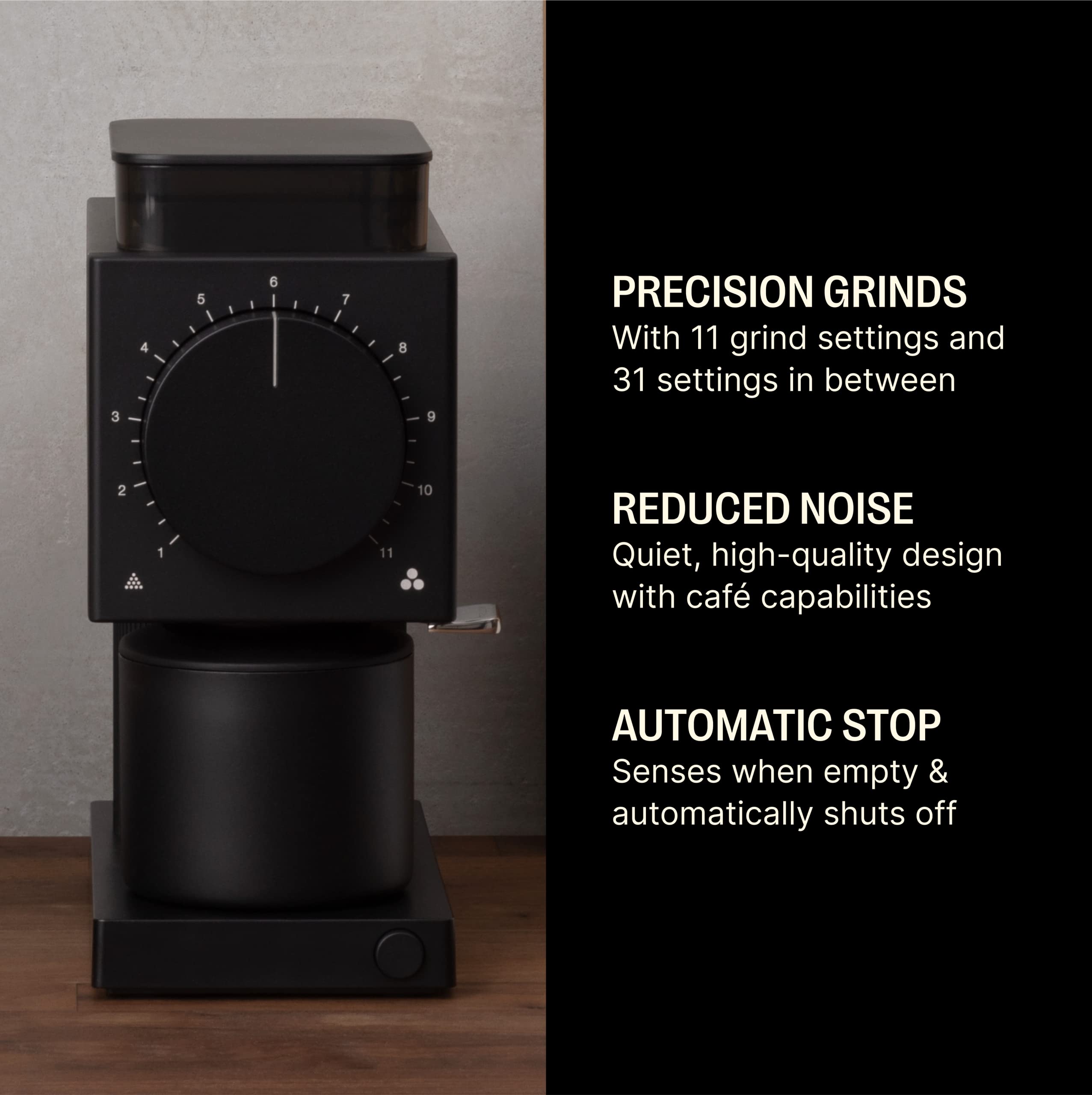 Fellow Ode Gen 2 Electric Coffee Grinder - 31 Precise Grind Settings for Drip, French Press, Cold Brew & Espresso | Compact Countertop Design in Matte Black | Perfect for Home Baristas & Coffee Enthusiasts